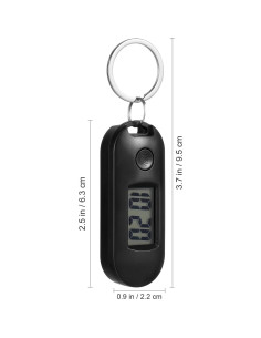 Reloj Digital de Llavero Hemobllo LED Compacto Negro 2