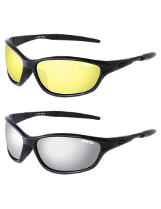 Paquete de 2 Gafas de Sol Deportivas UV400 Unisex Amarillo