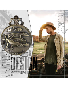 Reloj de bolsillo JewelryWe vintage unisex con cadena 2