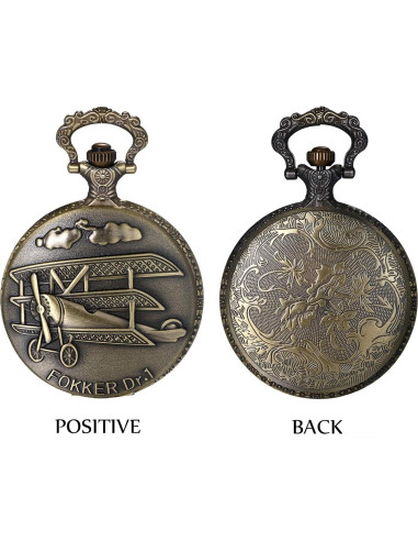 Reloj de bolsillo JewelryWe vintage unisex con cadena