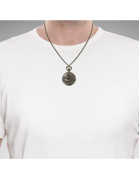 Reloj de bolsillo JewelryWe vintage unisex con cadena