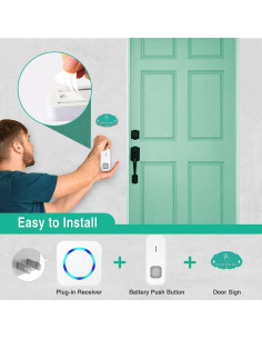 Timbre Inalámbrico SURFOU con 2 Receptores IP55 55 Tonos 2