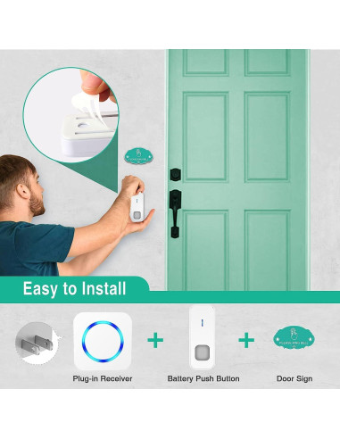 Timbre Inalámbrico SURFOU con 2 Receptores IP55 55 Tonos