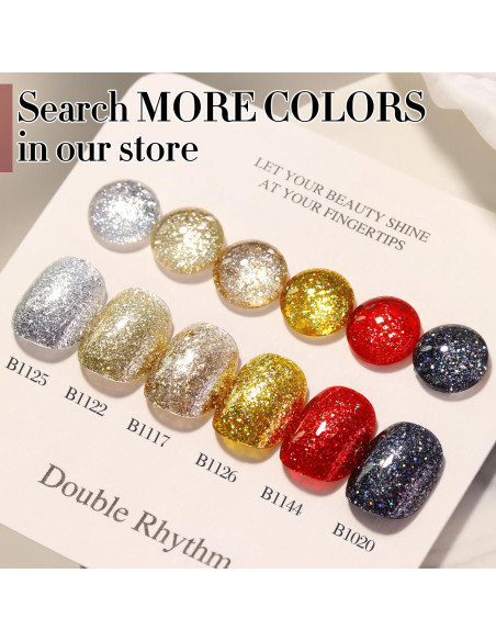 Gel de Uñas Brillante Double Rhythm 15ml Holográfico Oro Gel de Uñas Brillante Double Rhythm 15ml Holográfico Oro