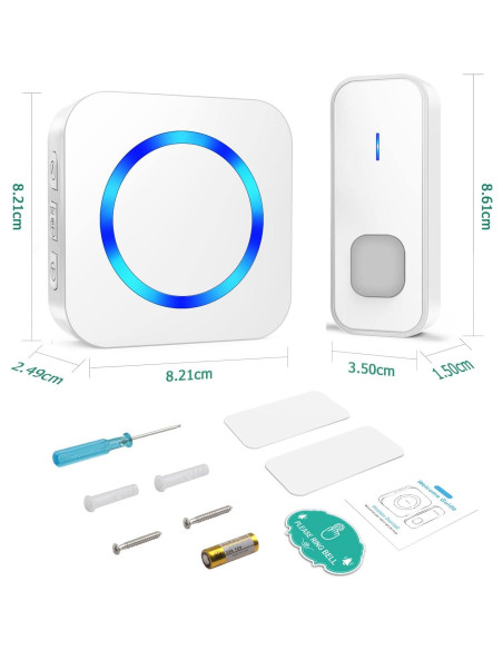 Timbre Inalámbrico SURFOU con 2 Receptores IP55 55 Tonos