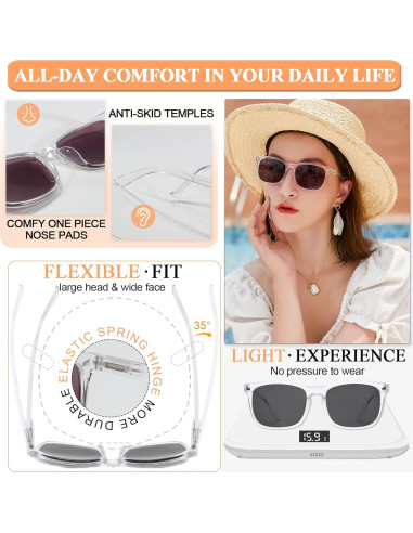 Gafas de Sol Lectoras MARE AZZURO 2.0 UV400 Transparentes