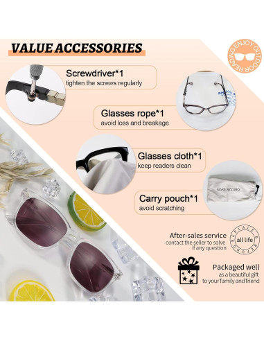 Gafas de Sol Lectoras MARE AZZURO 2.0 UV400 Transparentes