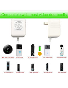 Adaptador de corriente 18V 500mA LaWana para timbres Ring y Nest 2
