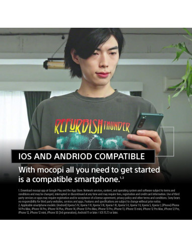 Captura Movimiento 3D Sony mocopi 6 Sensores Resistente