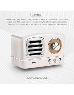 Altavoz Bluetooth Dosmix HM11 Retro Portátil Blanco 2