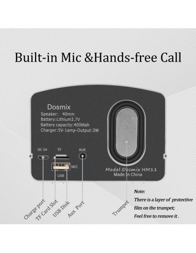 Altavoz Bluetooth Dosmix HM11 Retro Portátil Blanco