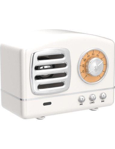 Altavoz Bluetooth Dosmix HM11 Retro Portátil Blanco