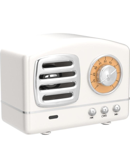 Altavoz Bluetooth Dosmix HM11 Retro Portátil Blanco