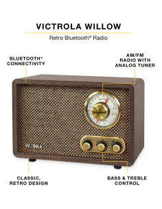 Radio Bluetooth Retro Victrola Espresso con Altavoces Integrados 2