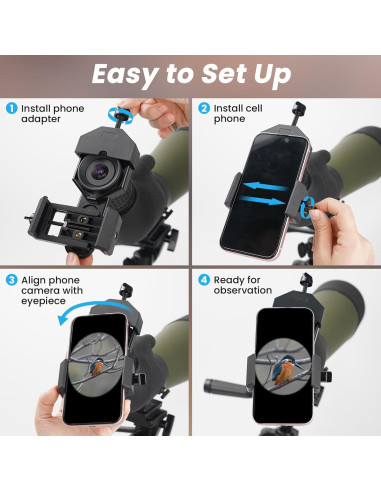 Adaptador para Smartphone Gosky - Compatible con Telescopios y Prismáticos
