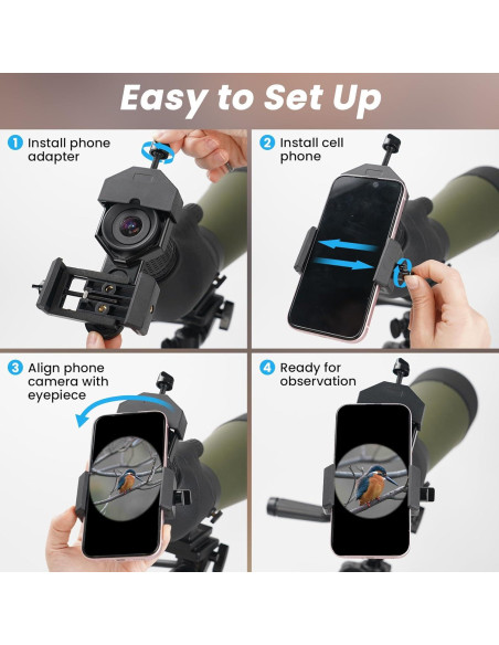 Adaptador para Smartphone Gosky - Compatible con Telescopios y Prismáticos