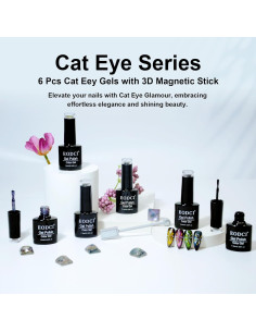 Esmalte de Uñas Gel Ojo de Gato EODCI 6 Colores con Purpurina 2