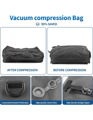 Bolsas de Vacío ANQAROS 1PC+Bomba Impermeables para Viaje