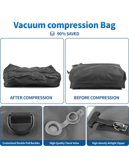 Bolsas de Vacío ANQAROS 1PC+Bomba Impermeables para Viaje