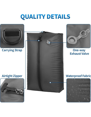 Bolsas de Vacío ANQAROS 1PC+Bomba Impermeables para Viaje