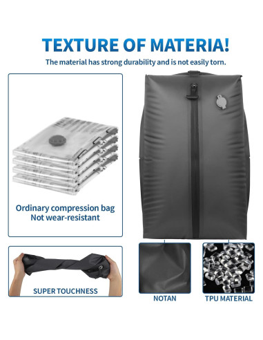 Bolsas de Vacío ANQAROS 1PC+Bomba Impermeables para Viaje
