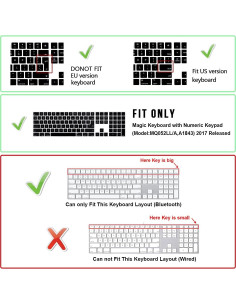 Cubierta Teclado Numérico Inalámbrico WYGCH para Mac 2017 2
