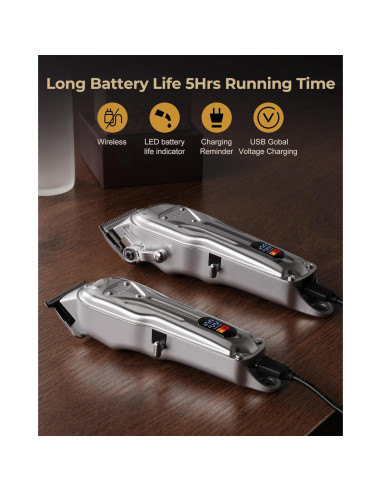 Cortadora de Cabello VGRPro Inalámbrica con Pantalla LCD