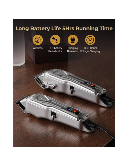 Cortadora de Cabello VGRPro Inalámbrica con Pantalla LCD