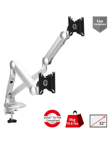 Soporte Doble Monitor SIIG CE-MT3X11-S1, hasta 32"