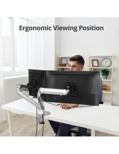 Soporte Doble Monitor SIIG CE-MT3X11-S1, hasta 32"