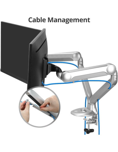 Soporte Doble Monitor SIIG CE-MT3X11-S1, hasta 32"
