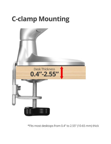 Soporte Doble Monitor SIIG CE-MT3X11-S1, hasta 32"