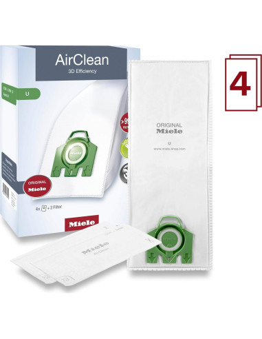 Bolsas de Aspiradora Miele AirClean 3D Eficiencia U - 4 Pzas