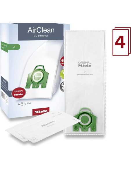 Bolsas de Aspiradora Miele AirClean 3D Eficiencia U - 4 Pzas