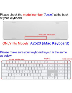 Funda de Teclado Sanfulin para Apple iMac A2520 con Flores 2