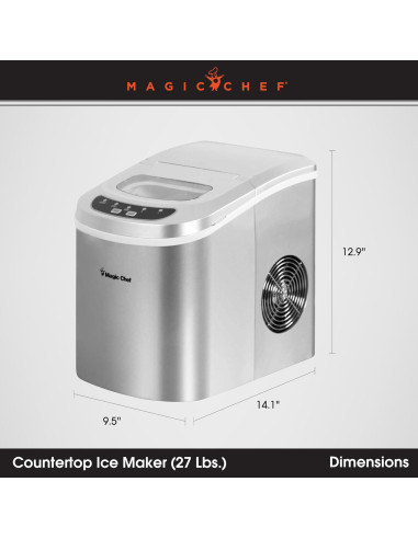Máquina de Hielo Portátil Magic Chef MCIM22SV 12,25 kg Plata