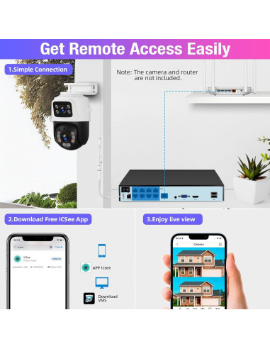 Grabador NVR Fuers 8CH 4K 1TB PoE Seguridad 24/7