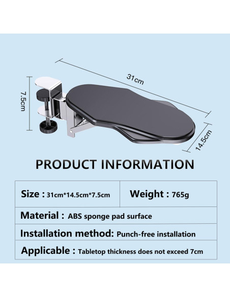 Reposabrazos Ergonómico Miocololy Ajustable para Escritorio