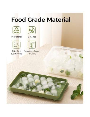 Bandeja de Hielo Avirho 62 Bolas Redondas Apilables