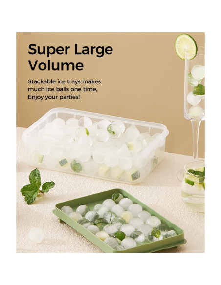 Bandeja de Hielo Avirho 62 Bolas Redondas Apilables