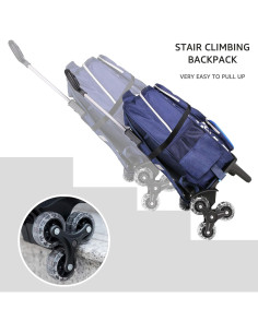 Carro de Mochila IvyH Plegable 6 Ruedas Ajustable 60-100 cm 2