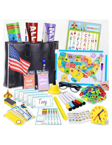 Juego de Imaginación Escolar Gifts2U con Pizarra y Pósters