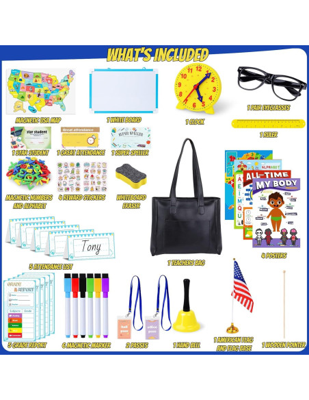 Juego de Imaginación Escolar Gifts2U con Pizarra y Pósters