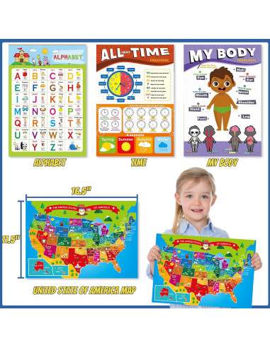 Juego de Imaginación Escolar Gifts2U con Pizarra y Pósters