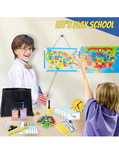 Juego de Imaginación Escolar Gifts2U con Pizarra y Pósters