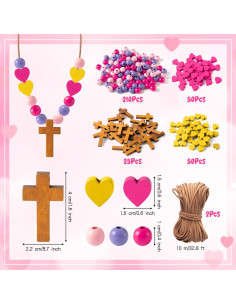 Kit de Manualidades BeYumi Collar Cruz Madera 24 Piezas 2