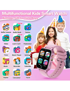 Reloj Inteligente Vakzovy D07 Rosa para Niños 6-12 Años 2