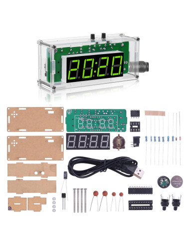 Kit de Reloj Digital DIY MiOYOOW 4 Dígitos LED con Alarma