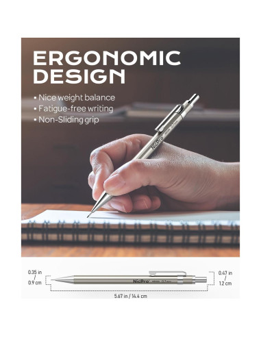 Lápiz Mecánico Nicpro MB1000 0.7mm con Estuche y Repuestos