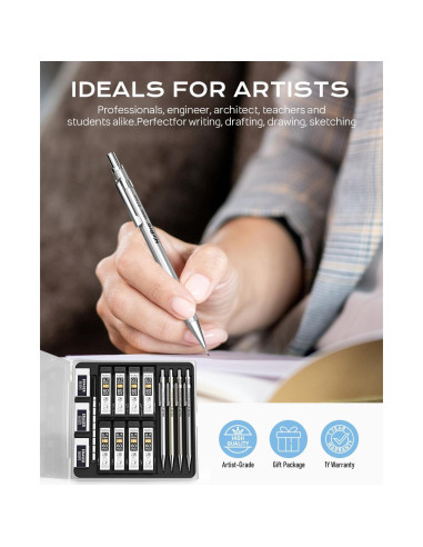 Lápiz Mecánico Nicpro MB1000 0.7mm con Estuche y Repuestos